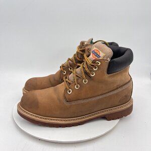 Dickies Men Size 12D Brown Leather Logger Steel Toe Ankle Work Boot